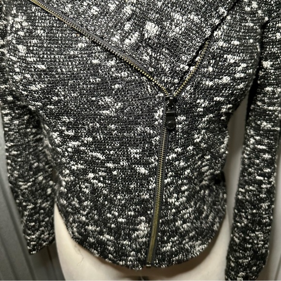 Banana Republic Size 6 Tweed Moto Sweater Jacket/Cardigan - Picture 2 of 6